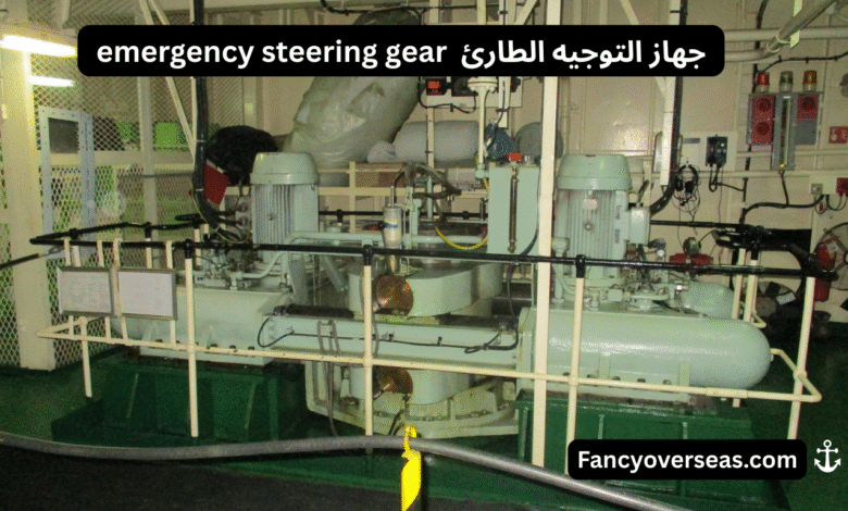 emergency steering gear جهاز التوجيه الطارئ